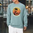 Women's Retro Beach Book Lover Vacation All I Need Is THE Beach And Raglan Sleeve Sweatshirt Cardinal