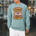 Women's My Social Battery Runs On Paperbacks Groovy Book Lover Raglan Sleeve Sweatshirt Cardinal