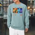 Women's Summer Reading 2026 Unearth A Story Dinosaur Books Raglan Sleeve Sweatshirt Cardinal