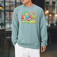 Women's Unearth a Story Summer 2026 Summer Reading Program Book Raglan Sleeve Sweatshirt Cardinal