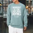 I Workout So I Can Carry More Books Gym Lover Raglan Sleeve Sweatshirt Cardinal
