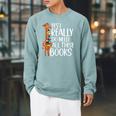 Yes I Really Do Need All These Books Giraffe Zoo Animal King Raglan Sleeve Sweatshirt Cardinal