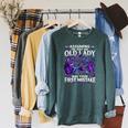 Assuming I'm Just An Old Lady Fantasy Book Reader Mom Dragon Raglan Sleeve Sweatshirt Heather Blue Lagoon