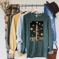 Astrologist Sitting On The Tower Of Stacked Up Books Starry Raglan Sleeve Sweatshirt Heather Blue Lagoon