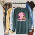 Axolotl Read Book Readolotl Ambystoma Mexicanum Walking Fish Raglan Sleeve Sweatshirt Heather Blue Lagoon Axolotl Read Book Readolotl Ambystoma Mexicanum Walking Fish Raglan Sleeve Sweatshirt Heather Blue Lagoon