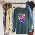Beautiful Book Fairy Reading Crescent Moon Gothic Bookish Raglan Sleeve Sweatshirt Heather Blue Lagoon