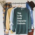 This Is Book Character Costume Easy Lazy DIY Halloween Party Raglan Sleeve Sweatshirt Heather Blue Lagoon This Is Book Character Costume Easy Lazy DIY Halloween Party Raglan Sleeve Sweatshirt Heather Blue Lagoon