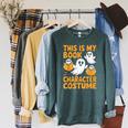 This Is My Book Character Costume Halloween Costume Raglan Sleeve Sweatshirt Heather Blue Lagoon