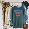 Book Fair Vibes Kids Retro Book Fair Book Lover Raglan Sleeve Sweatshirt Heather Blue Lagoon