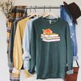 Book Flower Raglan Sleeve Sweatshirt Heather Blue Lagoon