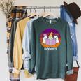 Book Ghost Reading Halloween Teacher For Men Women Raglan Sleeve Sweatshirt Heather Blue Lagoon
