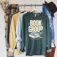 Book Group Reader Club Crew Cozy Nights Book Club Raglan Sleeve Sweatshirt Heather Blue Lagoon