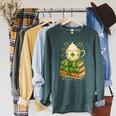 Book Lover St Patricks Day Teacher Cosy Librarycore Raglan Sleeve Sweatshirt Heather Blue Lagoon