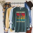Book Lover When In Doubt Go To The Library Raglan Sleeve Sweatshirt Heather Blue Lagoon Book Lover When In Doubt Go To The Library Raglan Sleeve Sweatshirt Heather Blue Lagoon