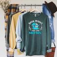 Book Marks Are For Quitters Bookworm Reading Raglan Sleeve Sweatshirt Heather Blue Lagoon