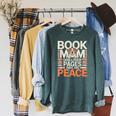Book Mom Dog Lover Pages Paws And Peace Reading Raglan Sleeve Sweatshirt Heather Blue Lagoon Book Mom Dog Lover Pages Paws And Peace Reading Raglan Sleeve Sweatshirt Heather Blue Lagoon