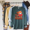 Book Nerd Well Red Panda Cute Bear Book Nerd Zookeeper Raglan Sleeve Sweatshirt Heather Blue Lagoon