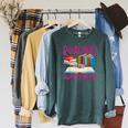 Book Reading Reading Is My Superpower Raglan Sleeve Sweatshirt Heather Blue Lagoon
