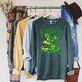 All Booked For St Patrick's Day Fun Dragon For Men Women Kid Raglan Sleeve Sweatshirt Heather Blue Lagoon