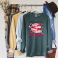 All Booked For Valentines Book Lovers Pink Valentine's Day Raglan Sleeve Sweatshirt Heather Blue Lagoon