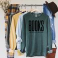 Books Are My Love Language Reading Writer Book Lover Raglan Sleeve Sweatshirt Heather Blue Lagoon