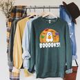 Booooks Ghost T Shirt Boo Read Books Library Raglan Sleeve Sweatshirt Heather Blue Lagoon