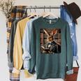 Bunny Reading Book Rabbit Bow Tie Happy Easter Boys Girl Kid Raglan Sleeve Sweatshirt Heather Blue Lagoon