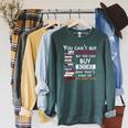 You Can't Buy Happiness But You Can Buy Books Raglan Sleeve Sweatshirt Heather Blue Lagoon