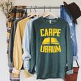 Carpe Librum Latin Language Lover Book Reading LIterary Raglan Sleeve Sweatshirt Heather Blue Lagoon Carpe Librum Latin Language Lover Book Reading LIterary Raglan Sleeve Sweatshirt Heather Blue Lagoon