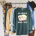 Cat Lovers All I Need Is Books & Cats Book Men Women Kids Raglan Sleeve Sweatshirt Heather Blue Lagoon