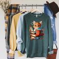 Cat Reading A Book Men Women Kids Raglan Sleeve Sweatshirt Heather Blue Lagoon Cat Reading A Book Men Women Kids Raglan Sleeve Sweatshirt Heather Blue Lagoon