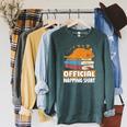 Cat Sleeping Napping Bookworm Reading Book Lover Book Nerd Men Women Kids Raglan Sleeve Sweatshirt Heather Blue Lagoon