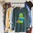 Caterpillar Book Raglan Sleeve Sweatshirt Heather Blue Lagoon