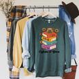 Coffee & Book Lover Reader Mexican Spanish Cafecito & Libros Raglan Sleeve Sweatshirt Heather Blue Lagoon
