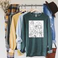 Coloring Book Hamlet Ghost Yorick Castle Shakespeare Play Raglan Sleeve Sweatshirt Heather Blue Lagoon