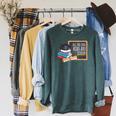 All The Cool Kids Are Reading Book Nerd School Graduation Raglan Sleeve Sweatshirt Heather Blue Lagoon