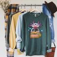 Cute Axolotl Read Book Shirt Kids Boy Girl Salamander Raglan Sleeve Sweatshirt Heather Blue Lagoon