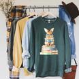 Cute Bunny Reading Book Back To School Easter Raglan Sleeve Sweatshirt Heather Blue Lagoon Cute Bunny Reading Book Back To School Easter Raglan Sleeve Sweatshirt Heather Blue Lagoon