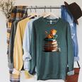 Cute Cat Lovers Book Lovers For Women And Men Raglan Sleeve Sweatshirt Heather Blue Lagoon