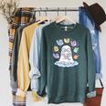 Cute Ghost Reading Books Spooky Magical Tales Witchy Raglan Sleeve Sweatshirt Heather Blue Lagoon Cute Ghost Reading Books Spooky Magical Tales Witchy Raglan Sleeve Sweatshirt Heather Blue Lagoon