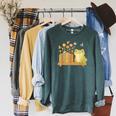 Cute Kawaii Frog Books Flowers Raglan Sleeve Sweatshirt Heather Blue Lagoon Cute Kawaii Frog Books Flowers Raglan Sleeve Sweatshirt Heather Blue Lagoon