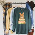 Cute Rabbit Bunny Reading Book Easter Day Teacher Librarian Raglan Sleeve Sweatshirt Heather Blue Lagoon