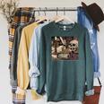Dark Academia Aesthetic Skull Writer Authors Book Lover Raglan Sleeve Sweatshirt Heather Blue Lagoon