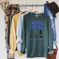 DOAWK Indoor Person Eat Sleep Game Repeat Book Series Raglan Sleeve Sweatshirt Heather Blue Lagoon DOAWK Indoor Person Eat Sleep Game Repeat Book Series Raglan Sleeve Sweatshirt Heather Blue Lagoon