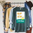 Dr Seuss Hop On Pop Book Cover Raglan Sleeve Sweatshirt Heather Blue Lagoon Dr Seuss Hop On Pop Book Cover Raglan Sleeve Sweatshirt Heather Blue Lagoon