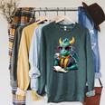 Dragon Reading Book Fantasy Reader Graphic Raglan Sleeve Sweatshirt Heather Blue Lagoon Dragon Reading Book Fantasy Reader Graphic Raglan Sleeve Sweatshirt Heather Blue Lagoon