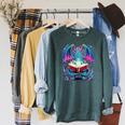 Dragon Reading Book Lover Raglan Sleeve Sweatshirt Heather Blue Lagoon