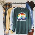 Easily Distracted By Cats And Books – Retro Sunset Rainbow Raglan Sleeve Sweatshirt Heather Blue Lagoon