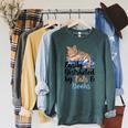 Easily Distracted By Cats And Books For Cat Lovers Men Women Kids Raglan Sleeve Sweatshirt Heather Blue Lagoon