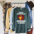 Easily Distracted By Dragons And Books Reading Raglan Sleeve Sweatshirt Heather Blue Lagoon Easily Distracted By Dragons And Books Reading Raglan Sleeve Sweatshirt Heather Blue Lagoon